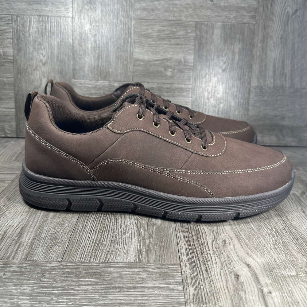 Dockers Sanderson Mens 13 Work Shoes Brown Slip Resistant Oxford 90-23858 NEW